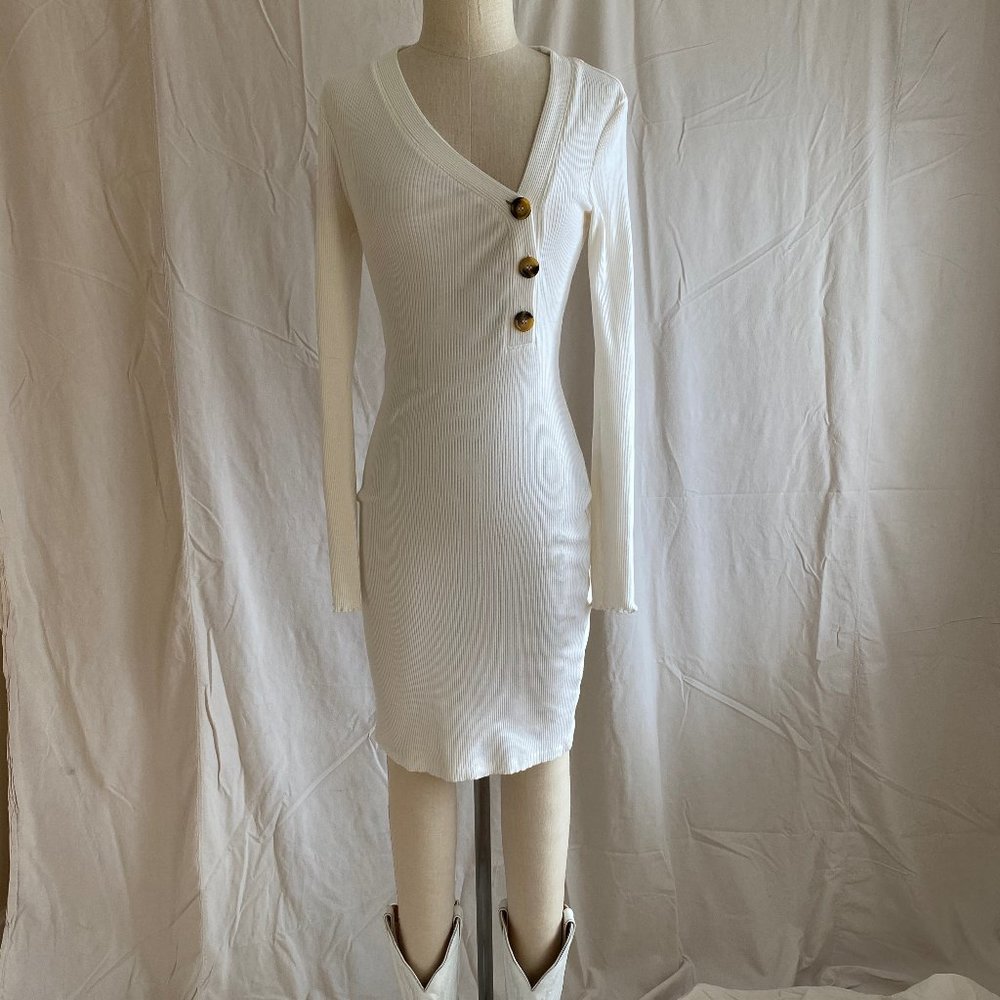 Topshop longsleeve ribbed dress